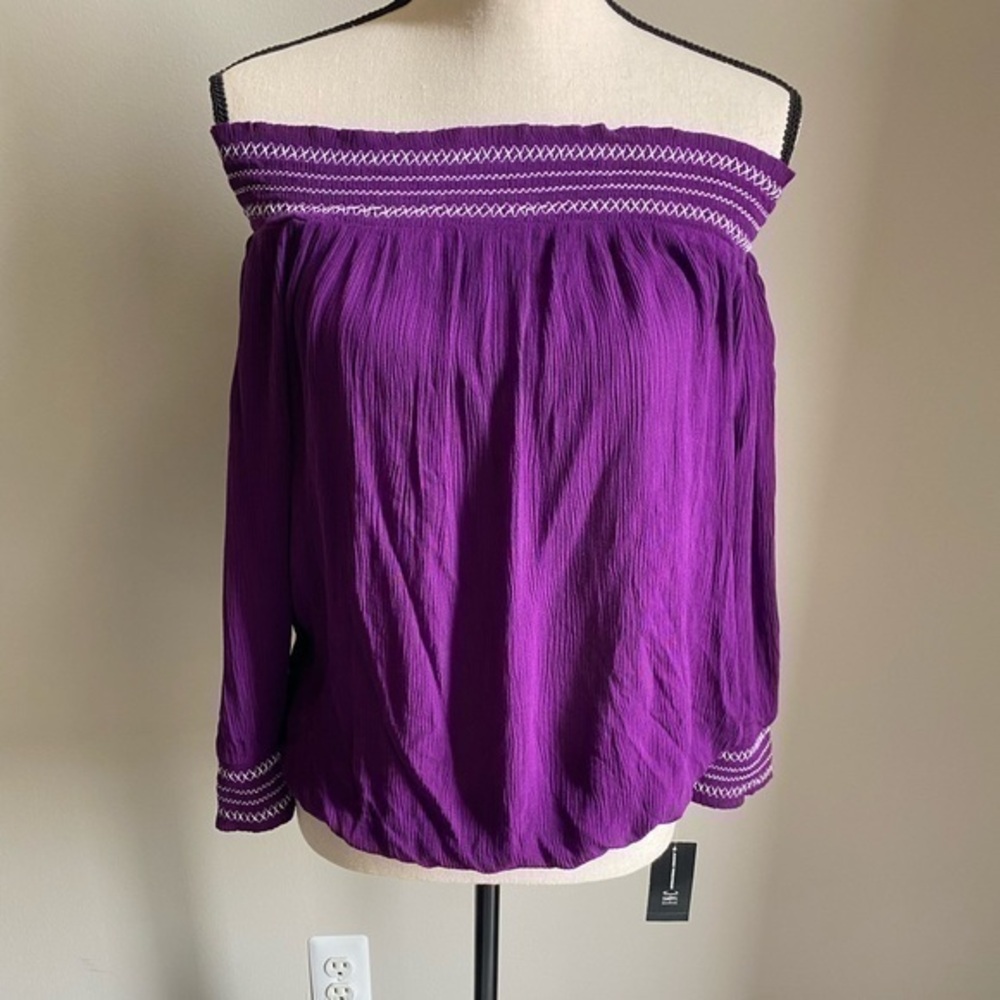 INC Off the Shoulder Purple Top NWT